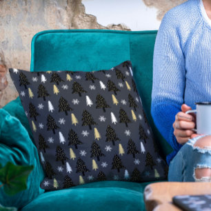 Chic Luxury Modern Christmas Tree Pattern Cushion