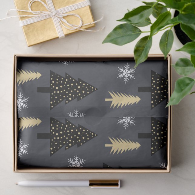 Chic Luxury Modern Christmas Tree Pattern Tissue Paper (Gift)