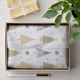 Chic Luxury Modern Gold Christmas Trees Tissue Paper
