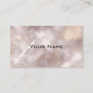 Chic Luxury Smoky White Grey & Gold Marble Pattern Business Card