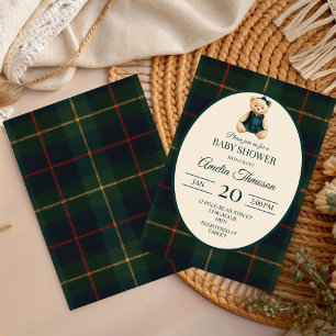 Chic Luxury Teddy Bear Baby Shower Invitation