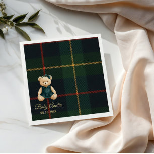 Chic Luxury Teddy Bear Baby Shower Invitation Napkin