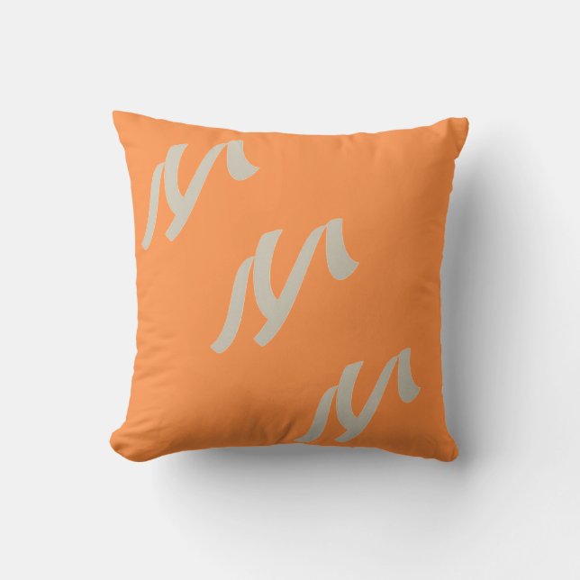Chic "M" Square Pillow – Personalised Elegance for (Front)