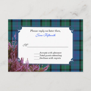 Chic MacThomas Tartan Plaid Heather Wedding RSVP Card