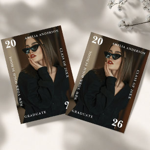 Chic Magazin Senior Graduate, Modern Graduation  Invitation