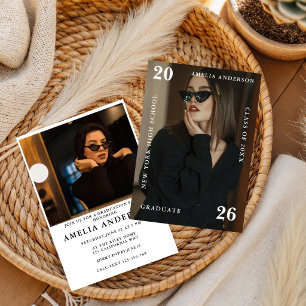 Chic Magazin Senior Graduate, Modern Graduation  Invitation