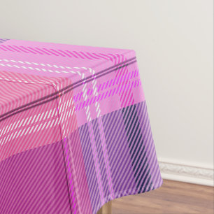 Chic Magenta Berry Plaid Aesthetic Tablecloth