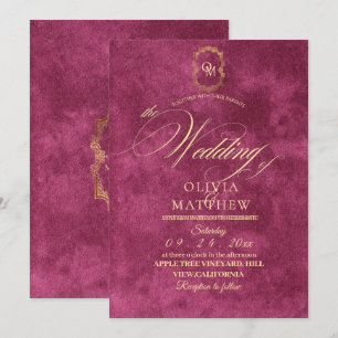 Chic Magenta Wedding Invitation