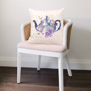 Chic Magical Storybook Alice In Wonderland Teapot Cushion