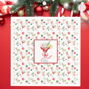 Chic Mahjong Christmas Grandmillennial Watercolor  Napkin