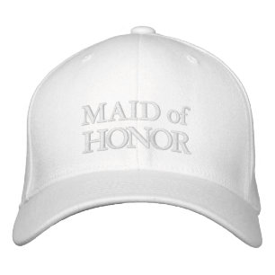 Chic Maid of Honour blush pink white Embroidered Hat