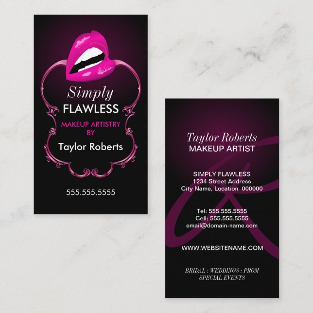 Chic Makeup Artist Business Card (Front/Back)