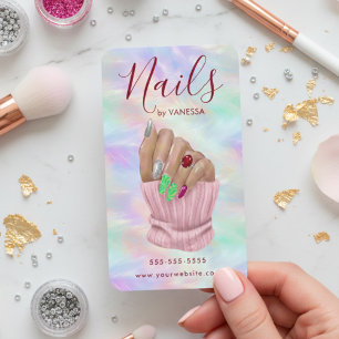 Chic Manicurist Artist Nail Salon Stylish Opal Business Card