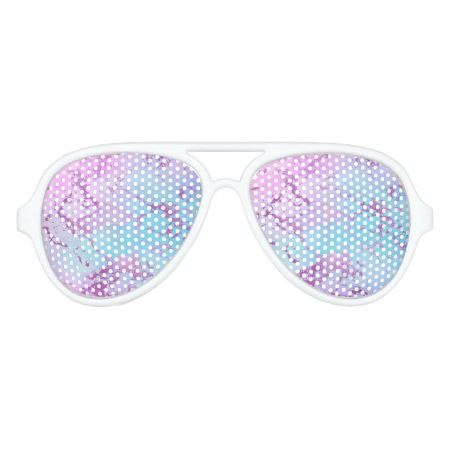 Chic Marble | Glitzy Glam Violet Purple Blue Ombre Aviator Sunglasses (Front)