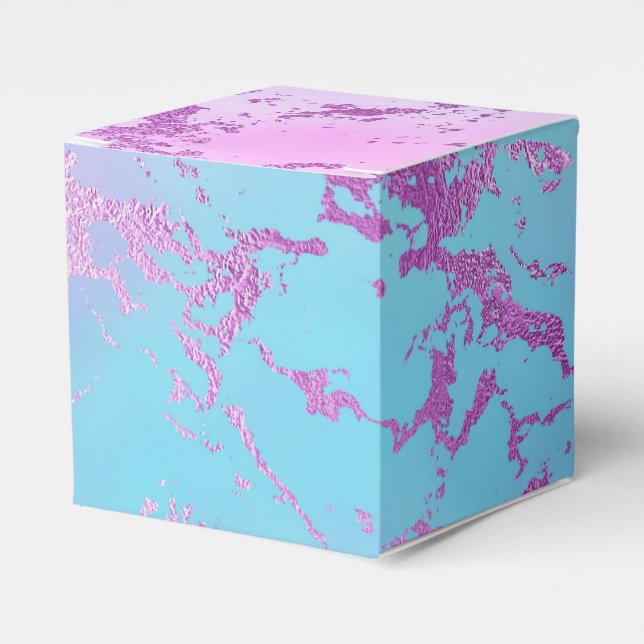 Chic Marble | Glitzy Glam Violet Purple Blue Ombre Favour Box (Front Side)