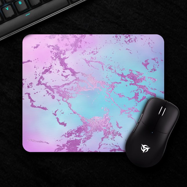Chic Marble | Glitzy Glam Violet Purple Blue Ombre Mouse Mat (Creator Uploaded)