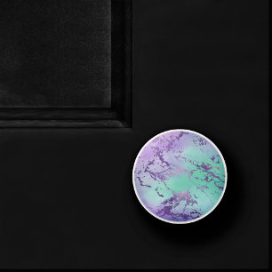 Chic Marble Lavender Purple and Mint Green Ceramic Knob