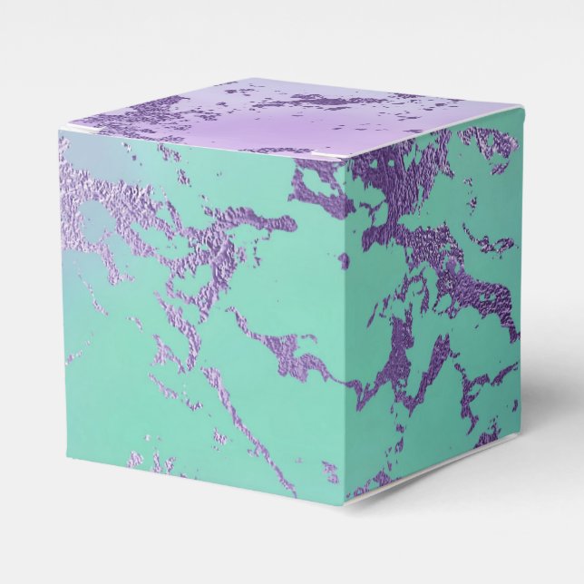 Chic Marble | Lavender Purple and Mint Green Favour Box (Front Side)