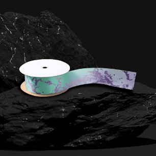 Chic Marble Lavender Purple and Mint Green Satin Ribbon