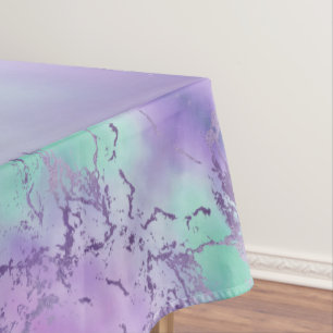 Chic Marble   Lavender Purple and Mint Green Tablecloth