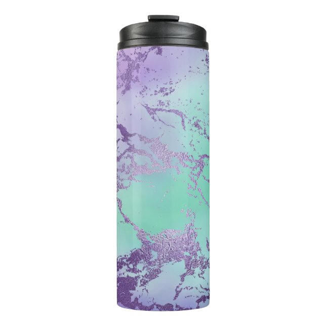 Chic Marble | Lavender Purple and Mint Green Thermal Tumbler (Front)