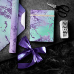 Chic Marble | Lavender Purple and Mint Green Wrapping Paper<br><div class="desc">Great for DIY crafting, gift wrapping, and furniture decoupage! Trendy watercolor marble gradient in a vibrantly colourful turquoise blue, mint green, and lavender purple mermaid-inspired ombre palette. This feminine hand-painted gradient adds the perfect pop of colour. From the "Modern Watercolor Marbles" collection, this design features abstract fluid swirls creating a...</div>