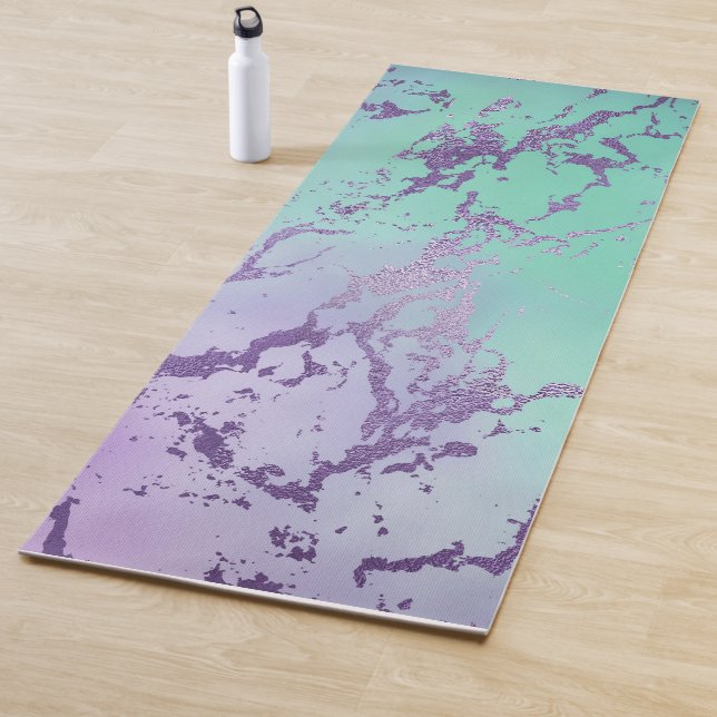 Chic Marble | Lavender Purple and Mint Green Yoga Mat (In Situ)