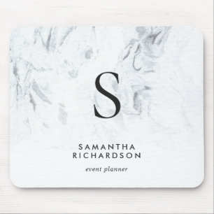 Chic Marble Monogram Mouse Mat