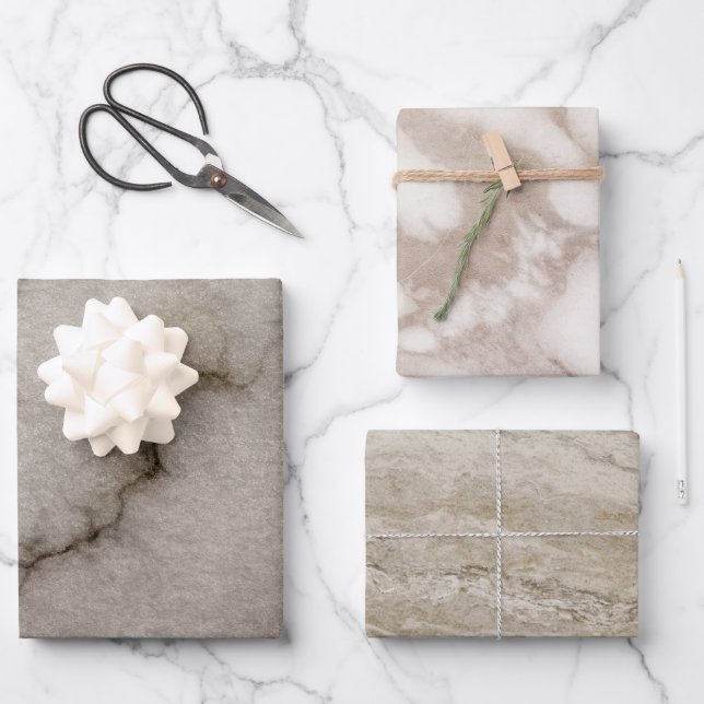 Chic Marble Stone pastel modern luxury Wrapping Paper Sheet (Front)