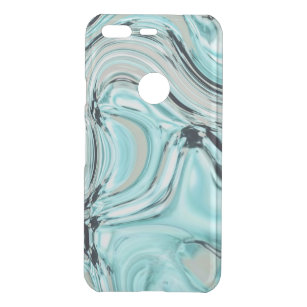 chic marble swirls mint aqua blue water ripple uncommon google pixel case