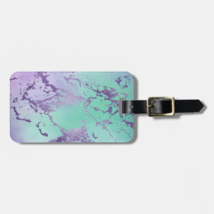 Chic Marble   Violet Lavender Purple Mint Green Luggage Tag