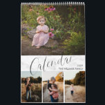 Chic Marble Watercolor Script Multi Photo Calendar<br><div class="desc">Create the perfect calendar this year with this modern design. The design easily allows you to personalise the covers and months with your photos, and each month features the name of the month written in a watercolor brush script, over a faux Carrera marble background. Most images courtesy of Anastasia's Photography,...</div>