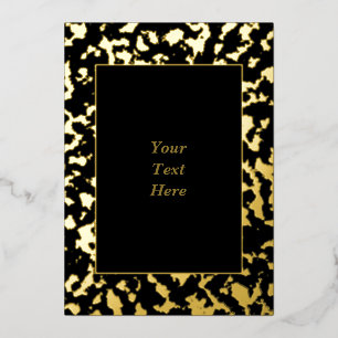 Chic Marbled Gold Foil Blank Invitation Card