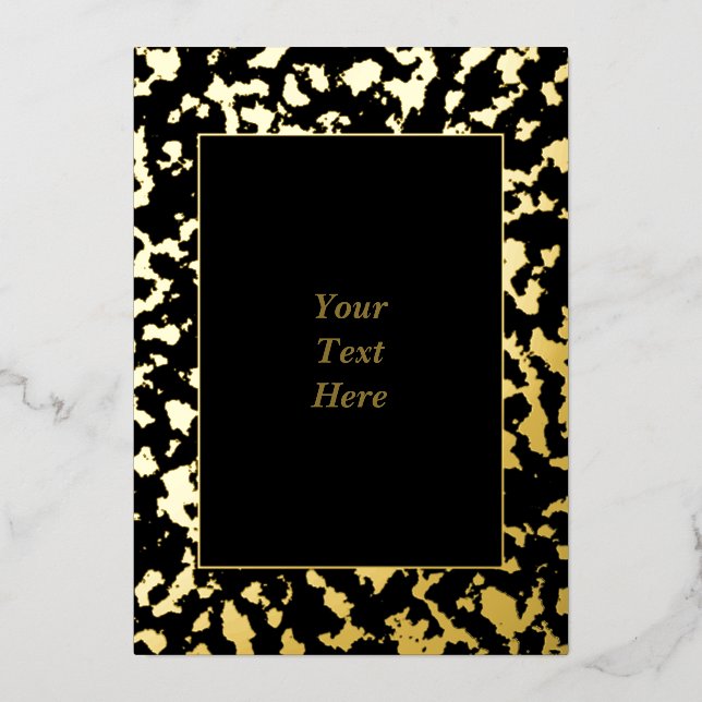 Chic Marbled Gold Foil Blank Invitation Card (Front)