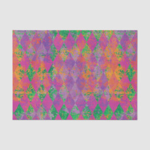 Chic Mardi Gras Purple Gold Harlequin Pattern Tissue Paper