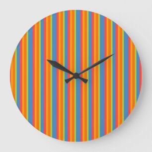 Chic Marigold Medley Striped Round Wall Clock