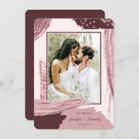 Chic Marsala Abstract Paint Brush Strokes Photo