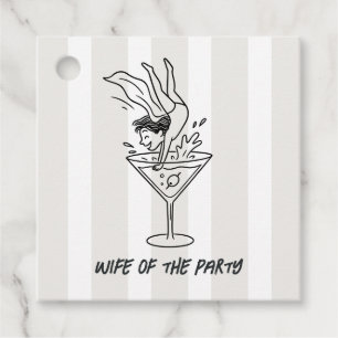 Chic Martini Doodle Wife of the Party Bachelorette Favour Tags