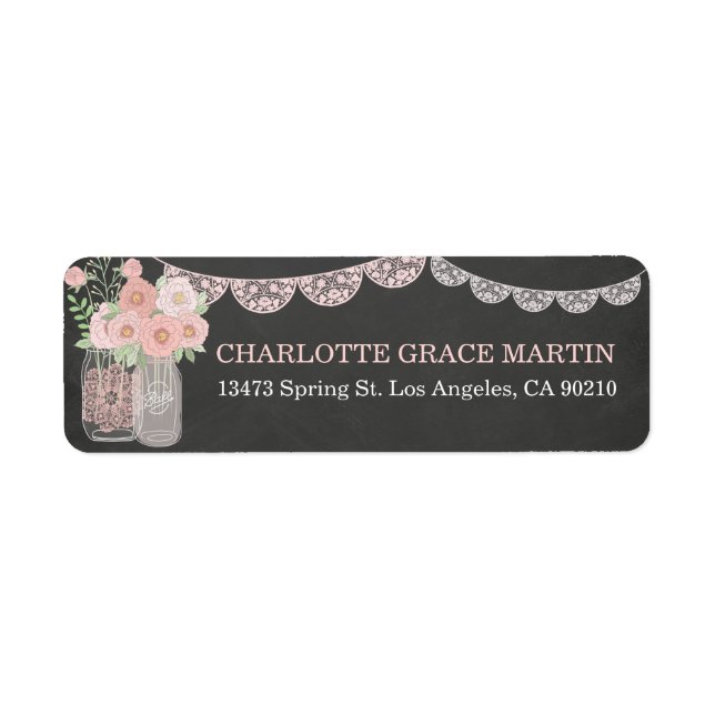 Chic Mason Jar & Chalkboard Address Labels (Front)