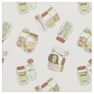 Chic mason jars design fabric