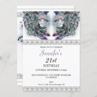 Chic Masquerade Masks Birthday Invitation