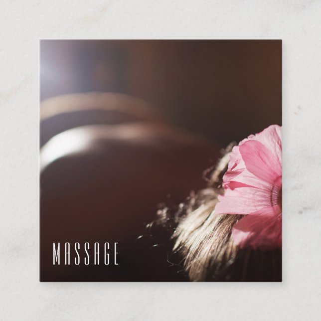 Chic Massage Therapy Business Cards (Front)