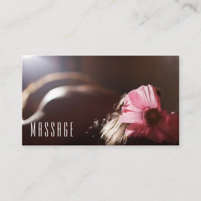 Chic Massage Therapy Business Cards (Front)