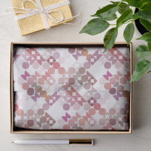 Chic Mauve Taupe Dusty Rose Circles Art Pattern Tissue Paper