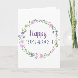 Chic Meadow Flowers Birthday  Card