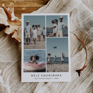 Chic Mele Kalikimaka Christmas Photo Collage Holiday Card