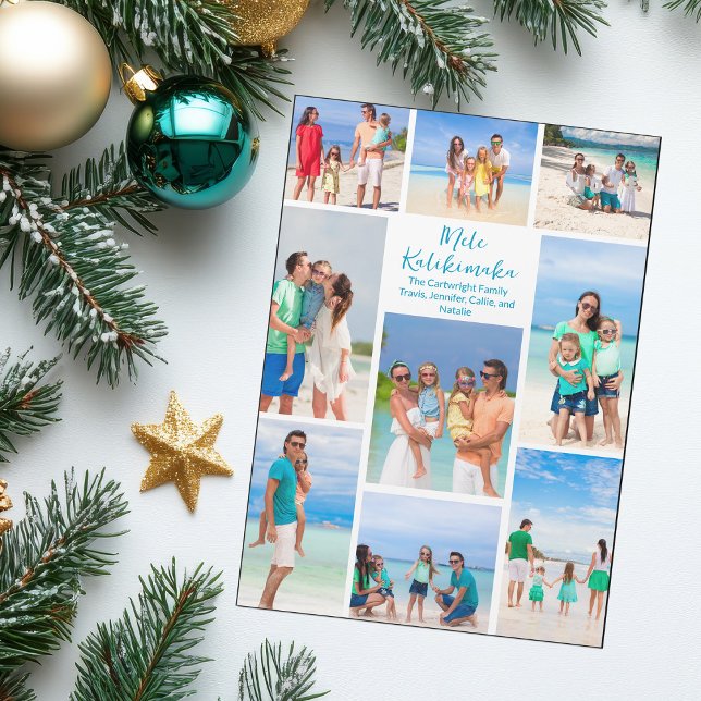 Chic Mele Kalikimaka Family Photo Collage Magnet (Creator Uploaded)