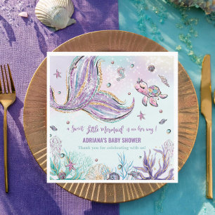 Chic Mermaid Tail Under the Sea Baby Shower Party Napkin