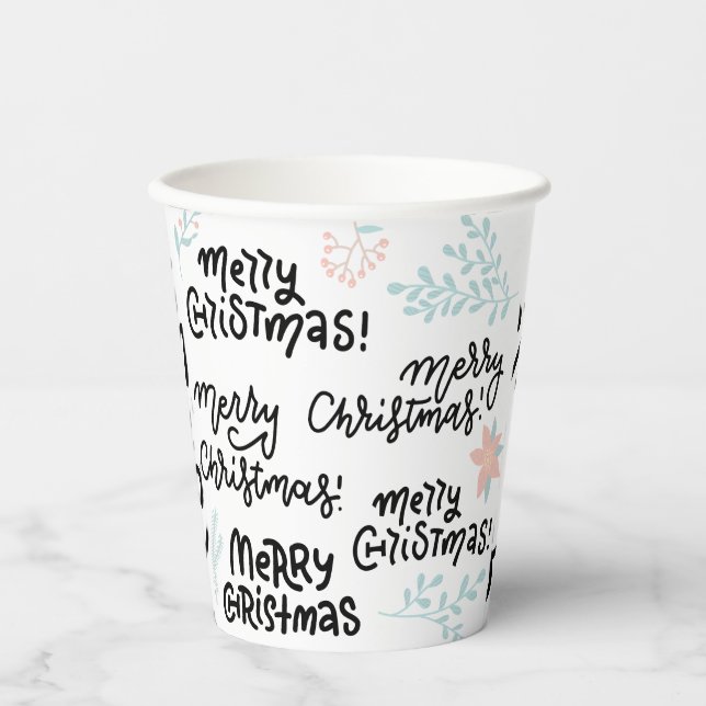 Chic Merry Christmas Party Theme Custom Paper Cup (Front)