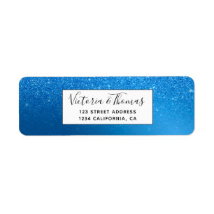 Chic metallic blue foil glitter ombre